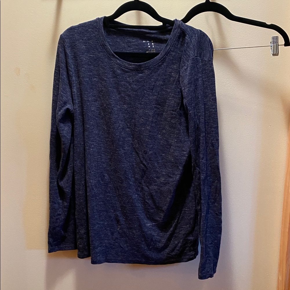 a new day Women's Dark Blue Long Sleeve Top